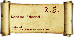 Kosina Edmond névjegykártya